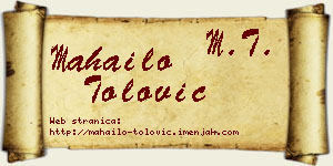 Mahailo Tolović vizit kartica